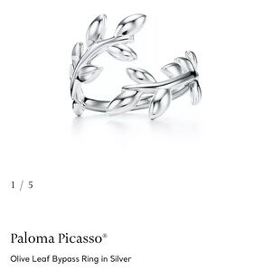 Tiffany & Co. Paloma Picasso Olive Leaf Bypass Ring – Sterling Silver – Size 8